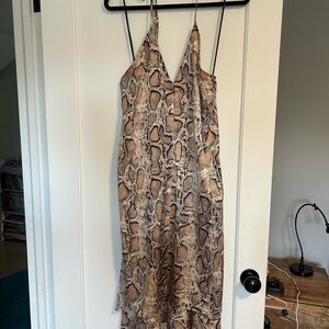 Snake Print Slip Dress